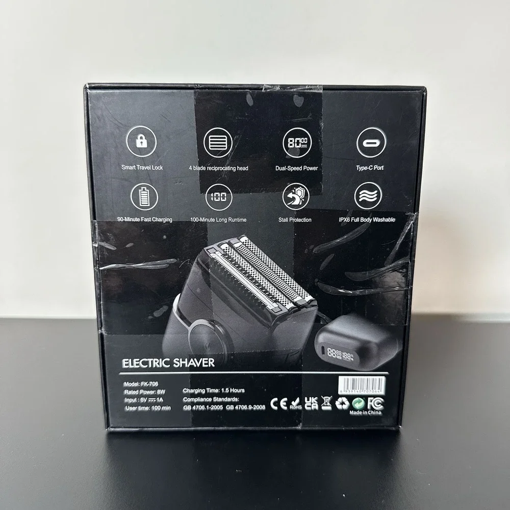 FK-706 Electric Shaver Waterproof Foil Razor Cordless Rechargeable‎ Tech
